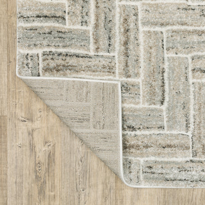Oriental Weavers Cambria 093L2 plush modern rug featuring abstract pattern in ivory/ beige tones