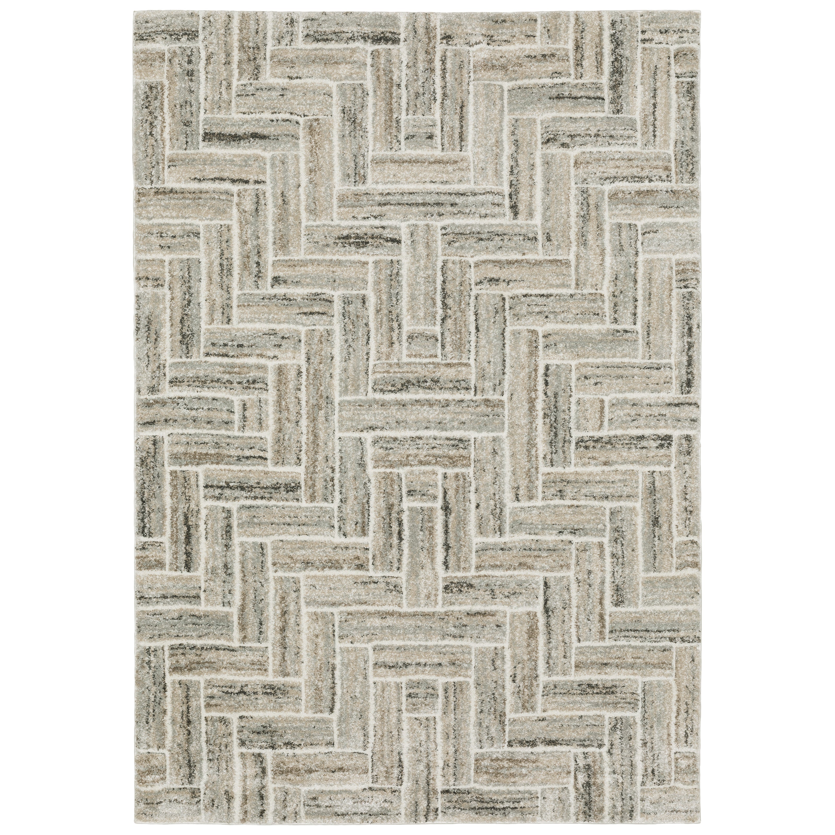 Oriental Weavers Cambria 093L2 plush modern rug featuring abstract pattern in ivory/ beige tones