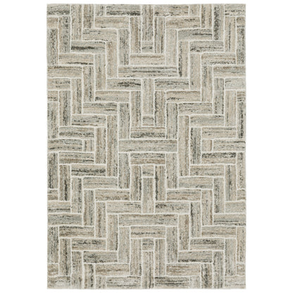 Oriental Weavers Cambria 093L2 plush modern rug featuring abstract pattern in ivory/ beige tones