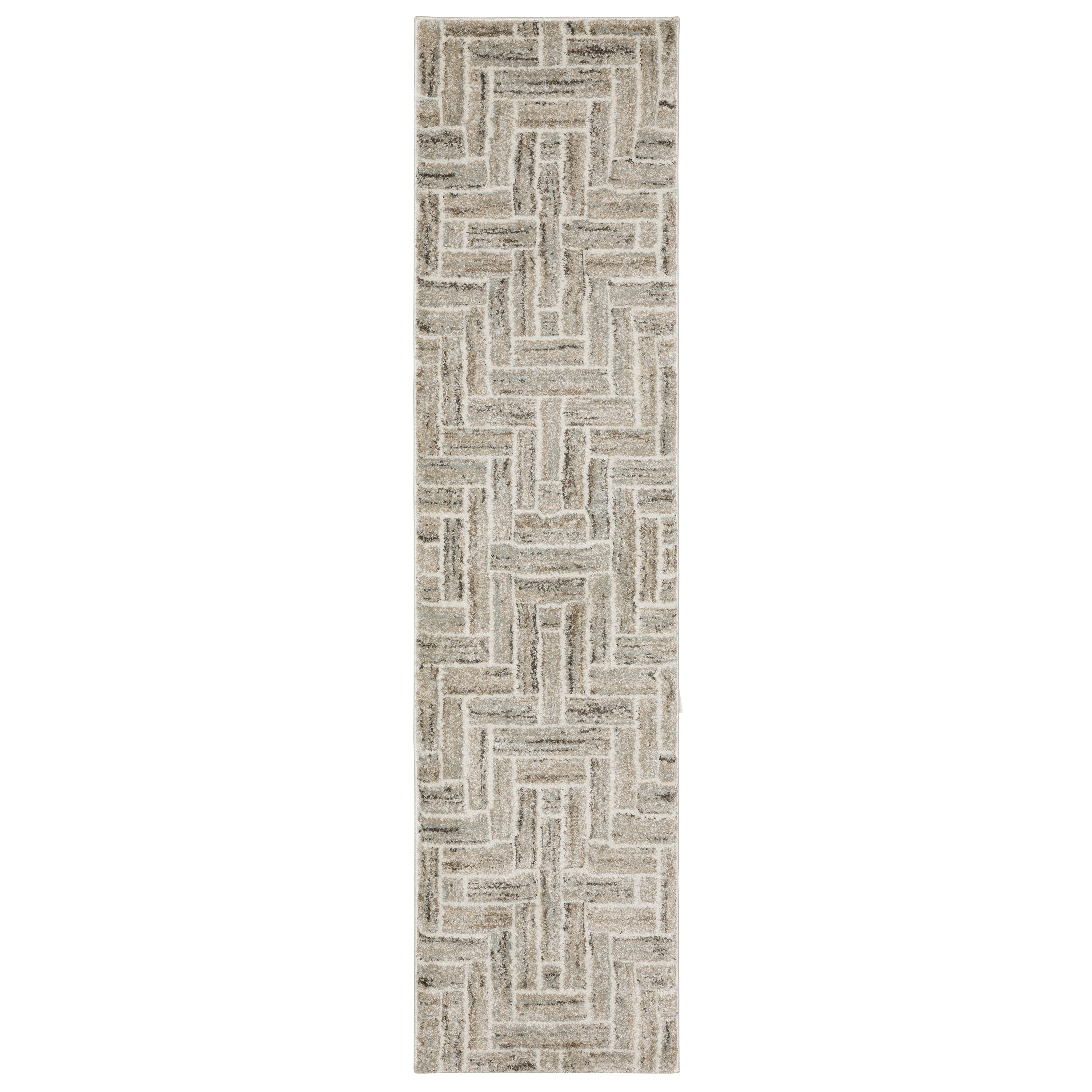 Oriental Weavers Cambria 093L2 plush modern rug featuring abstract pattern in ivory/ beige tones
