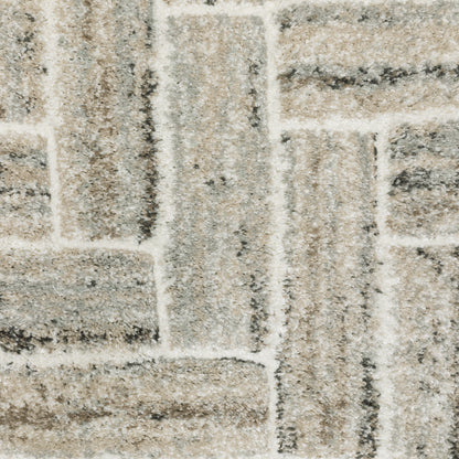 Oriental Weavers Cambria 093L2 plush modern rug featuring abstract pattern in ivory/ beige tones