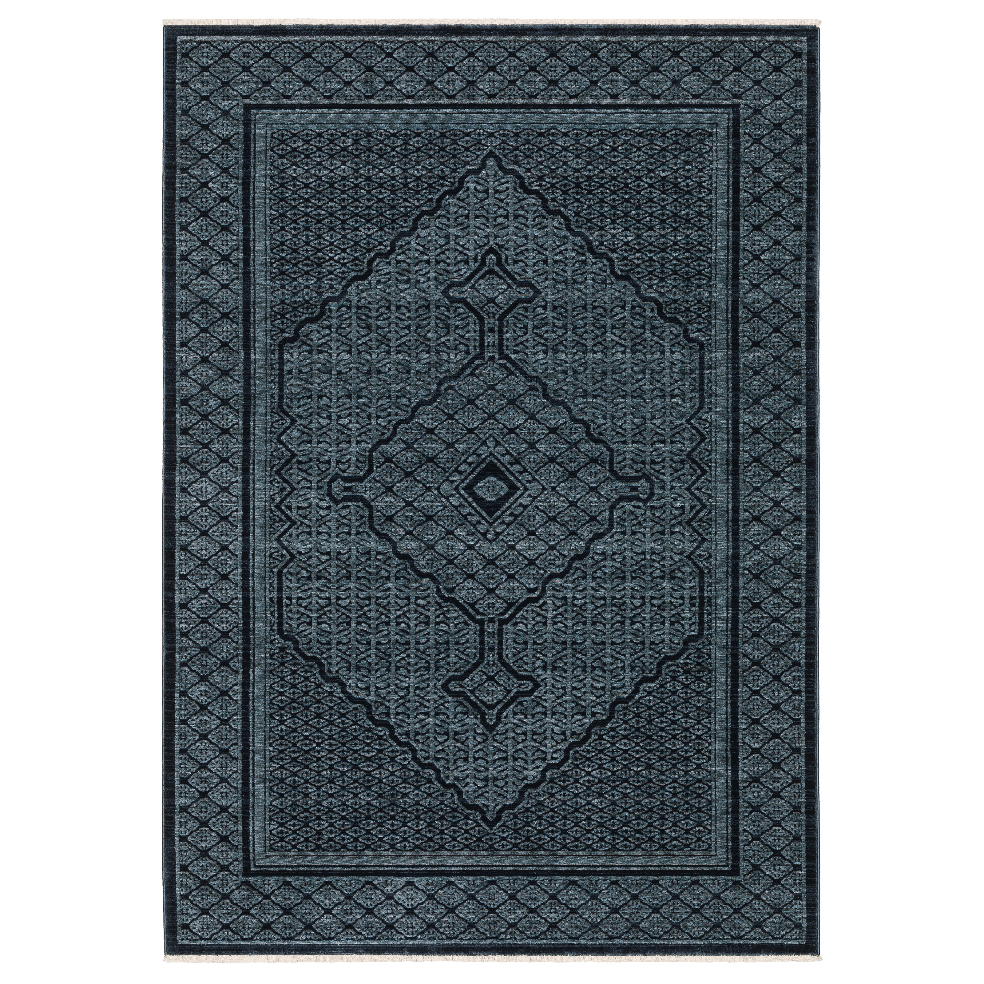 Oriental Weavers Capella CAP01 soft transitional rug featuring textured design in blue/ teal tones