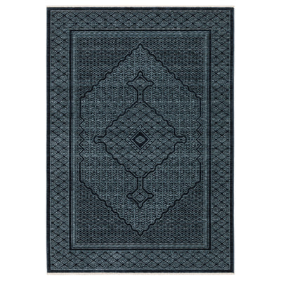 Oriental Weavers Capella CAP01 soft transitional rug featuring textured design in blue/ teal tones