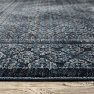 Oriental Weavers Capella CAP01 soft transitional rug featuring textured design in blue/ teal tones