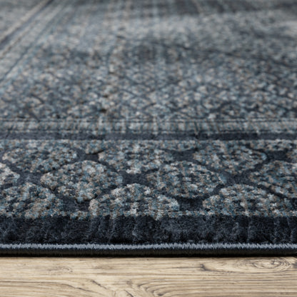Oriental Weavers Capella CAP01 soft transitional rug featuring textured design in blue/ teal tones