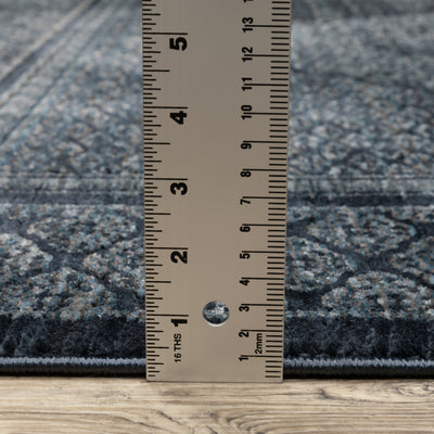 Oriental Weavers Capella CAP01 soft transitional rug featuring textured design in blue/ teal tones