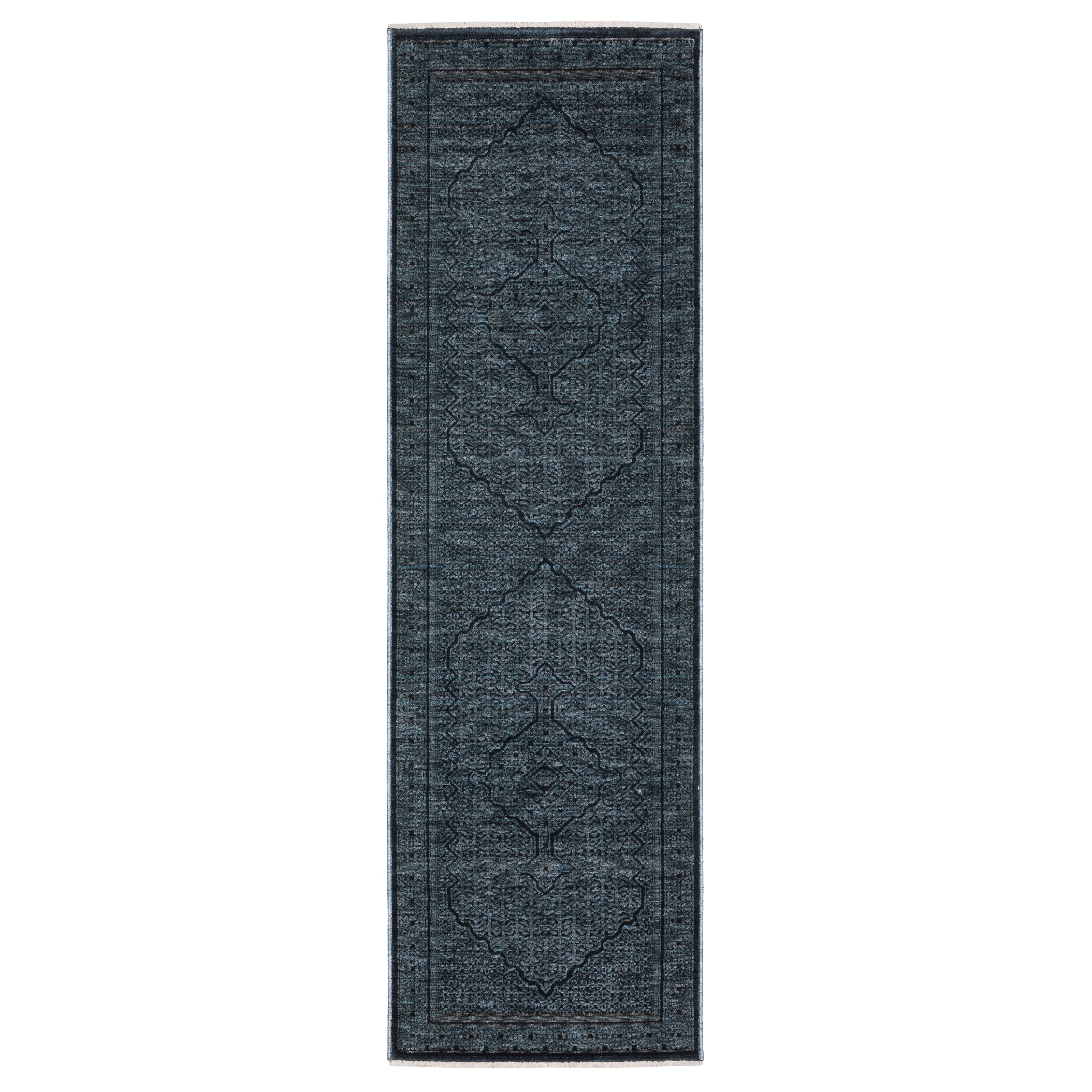 Oriental Weavers Capella CAP01 soft transitional rug featuring textured design in blue/ teal tones