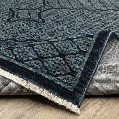Oriental Weavers Capella CAP01 soft transitional rug featuring textured design in blue/ teal tones
