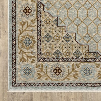 Oriental Weavers Capella CAP02 soft transitional rug featuring textured design in pale blue/ gold tones