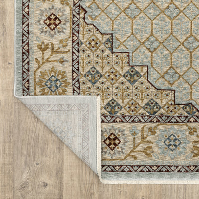 Oriental Weavers Capella CAP02 soft transitional rug featuring textured design in pale blue/ gold tones