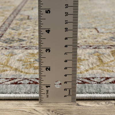 Oriental Weavers Capella CAP02 soft transitional rug featuring textured design in pale blue/ gold tones