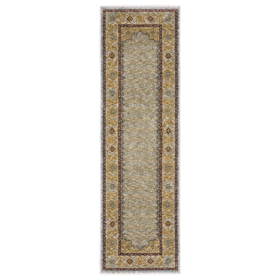 Oriental Weavers Capella CAP02 soft transitional rug featuring textured design in pale blue/ gold tones