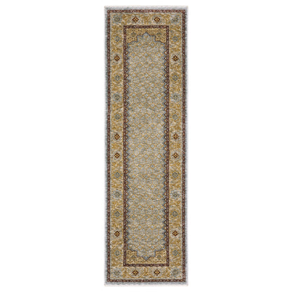 Oriental Weavers Capella CAP02 soft transitional rug featuring textured design in pale blue/ gold tones