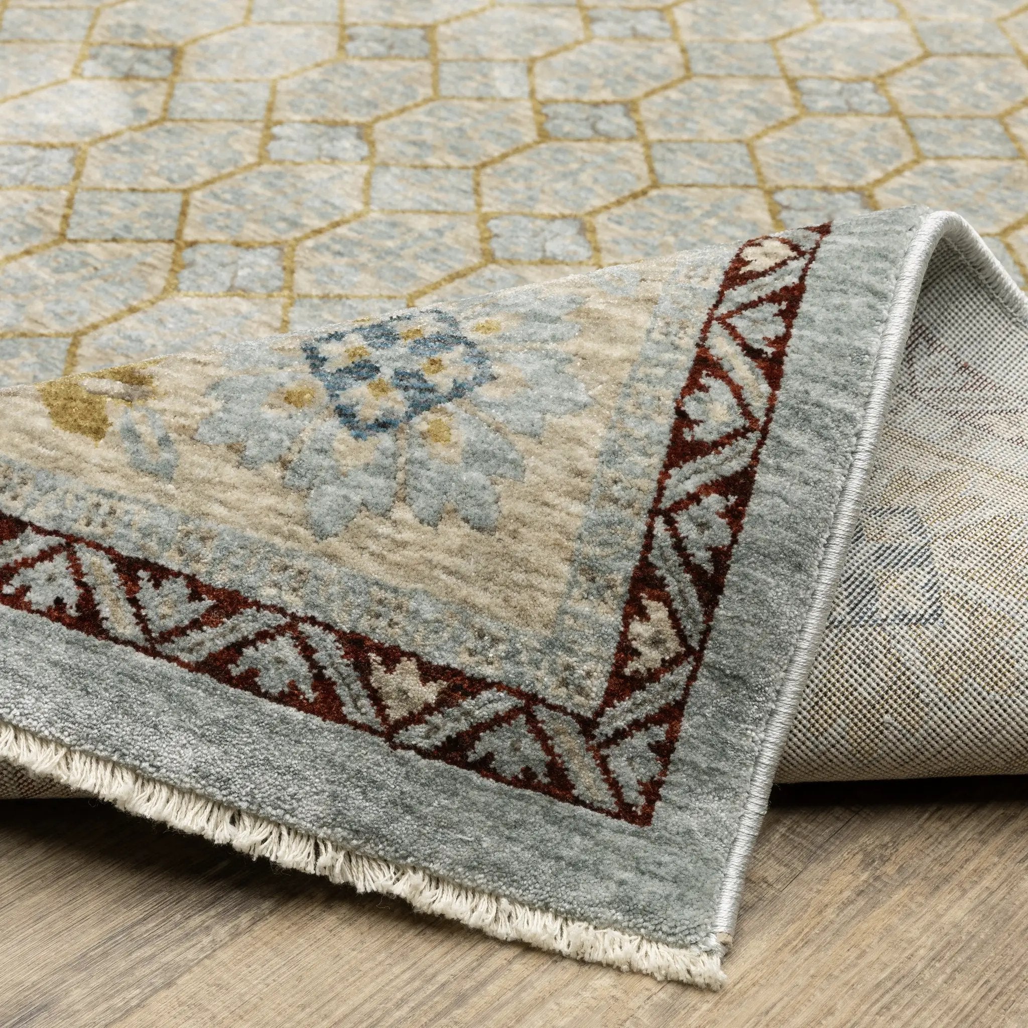 Capella CAP02 Pale Blue/ Gold Area Rug by Oriental Weavers