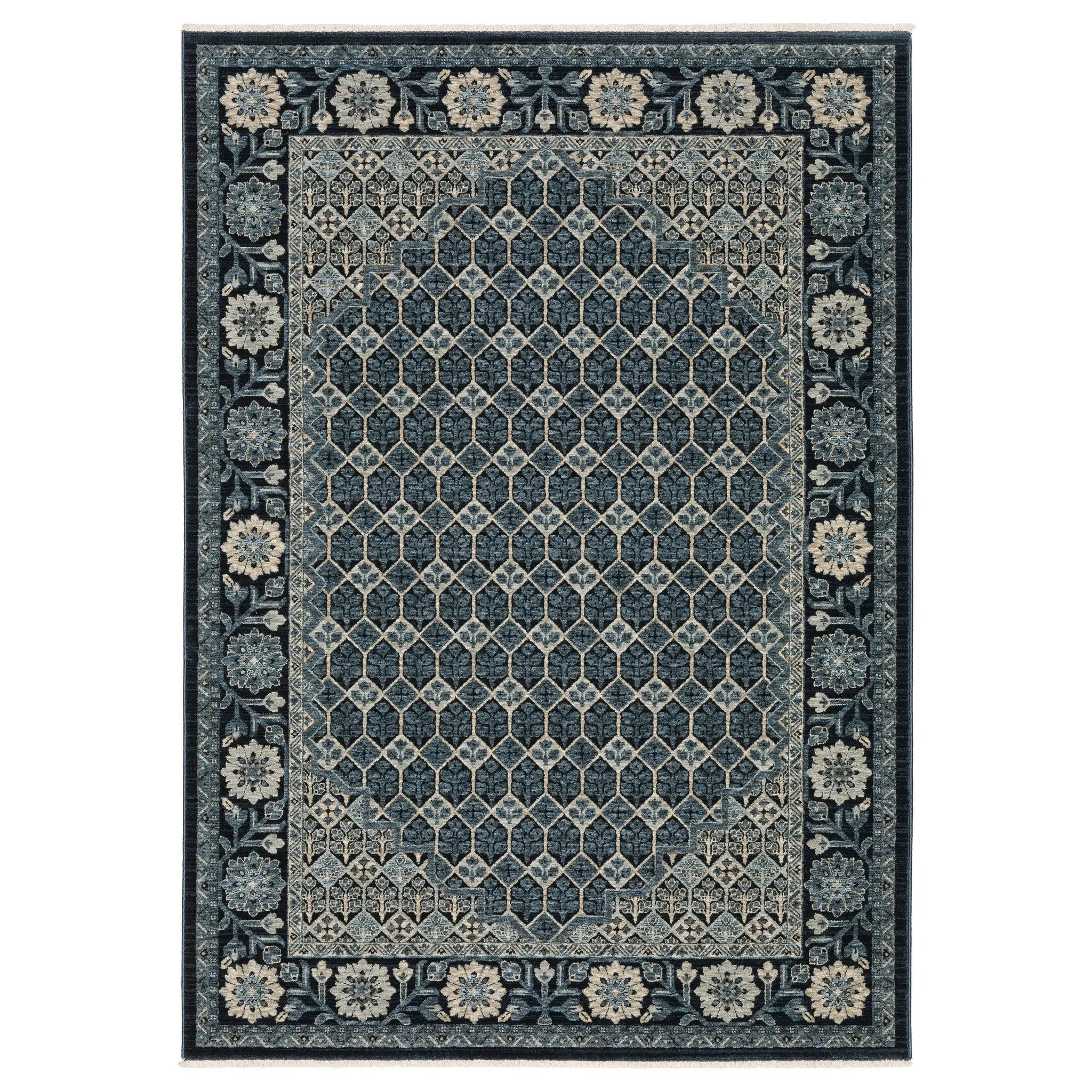 Capella CAP03 Deep Blue/ Ivory Area Rug by Oriental Weavers