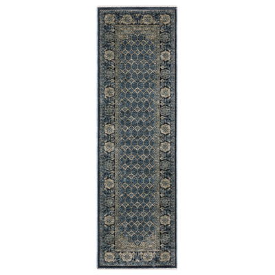 Oriental Weavers Capella CAP03 soft transitional rug featuring textured design in deep blue/ ivory tones