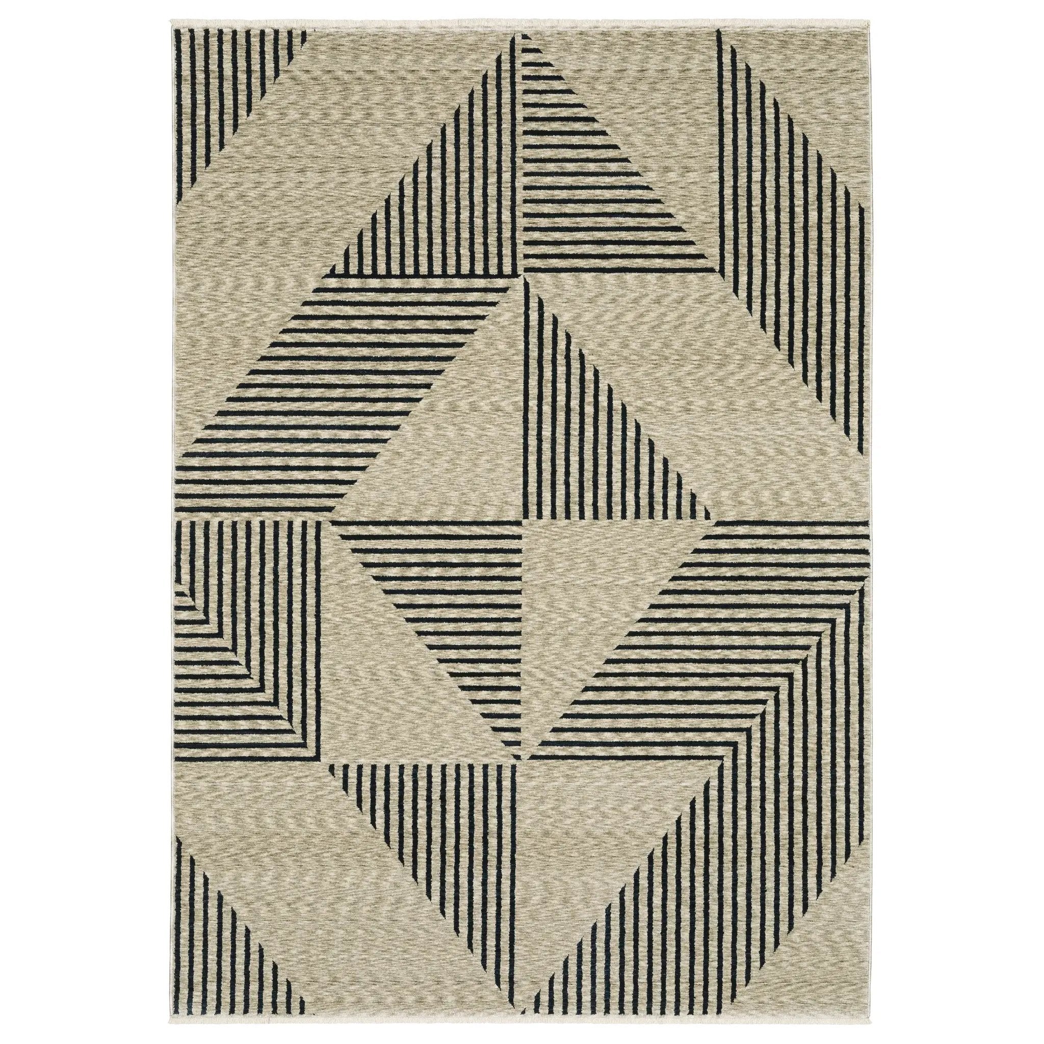 Capella CAP04 Beige/ Deep Navy Area Rug by Oriental Weavers