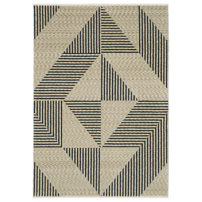 Oriental Weavers Capella CAP04 soft transitional rug featuring textured design in beige/ deep navy tones