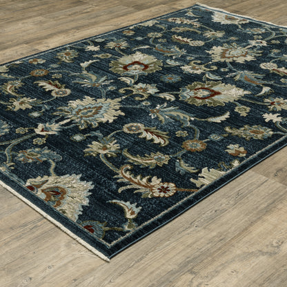 Oriental Weavers Capella CAP05 soft transitional rug featuring textured design in navy blue/ multi tones