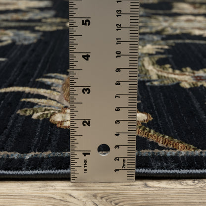 Oriental Weavers Capella CAP05 soft transitional rug featuring textured design in navy blue/ multi tones