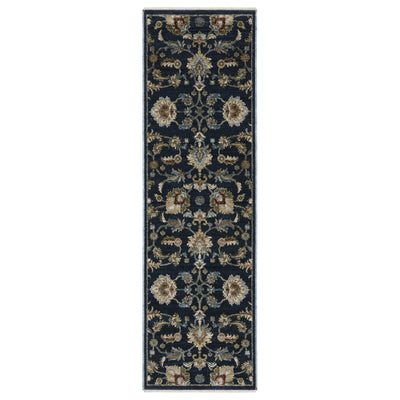 Oriental Weavers Capella CAP05 soft transitional rug featuring textured design in navy blue/ multi tones