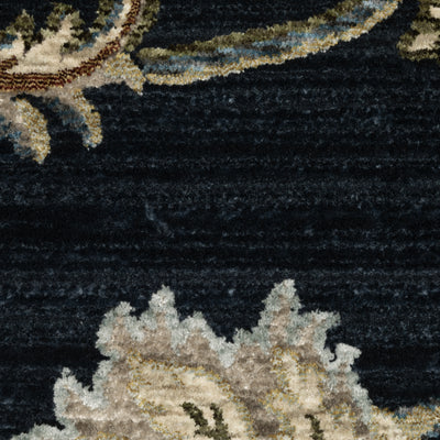 Oriental Weavers Capella CAP05 soft transitional rug featuring textured design in navy blue/ multi tones