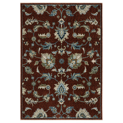 Oriental Weavers Capella CAP06 soft transitional rug featuring textured design in red/ multi tones