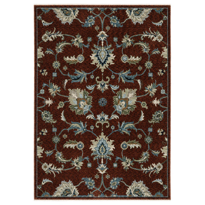 Oriental Weavers Capella CAP06 soft transitional rug featuring textured design in red/ multi tones