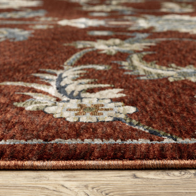 Oriental Weavers Capella CAP06 soft transitional rug featuring textured design in red/ multi tones