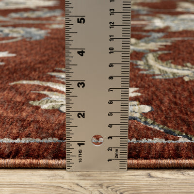 Oriental Weavers Capella CAP06 soft transitional rug featuring textured design in red/ multi tones