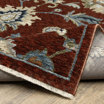 Oriental Weavers Capella CAP06 soft transitional rug featuring textured design in red/ multi tones