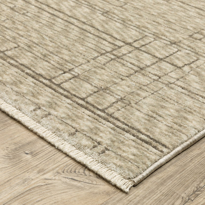 Oriental Weavers Capella CAP07 soft transitional rug featuring textured design in beige/ brown tones