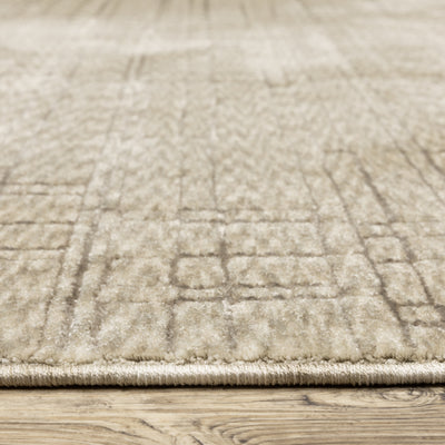 Oriental Weavers Capella CAP07 soft transitional rug featuring textured design in beige/ brown tones