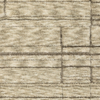Oriental Weavers Capella CAP07 soft transitional rug featuring textured design in beige/ brown tones