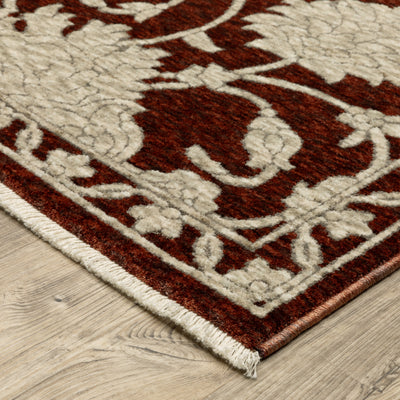 Oriental Weavers Capella CAP08 soft transitional rug featuring textured design in rust red/ beige tones