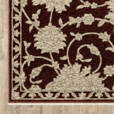 Oriental Weavers Capella CAP08 soft transitional rug featuring textured design in rust red/ beige tones