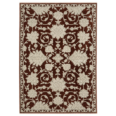 Oriental Weavers Capella CAP08 soft transitional rug featuring textured design in rust red/ beige tones