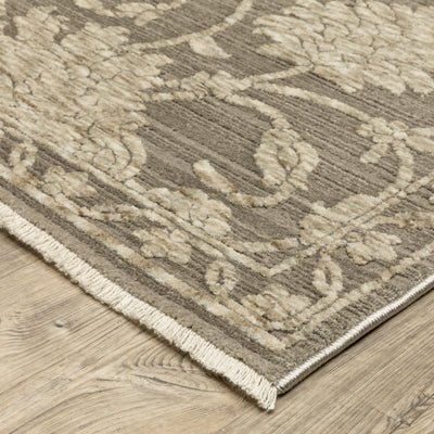 Oriental Weavers Capella CAP09 soft transitional rug featuring textured design in grey/ beige tones