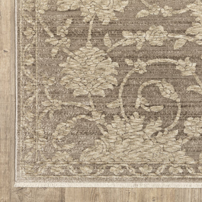 Oriental Weavers Capella CAP09 soft transitional rug featuring textured design in grey/ beige tones
