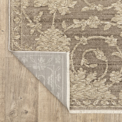 Oriental Weavers Capella CAP09 soft transitional rug featuring textured design in grey/ beige tones