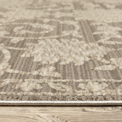 Oriental Weavers Capella CAP09 soft transitional rug featuring textured design in grey/ beige tones