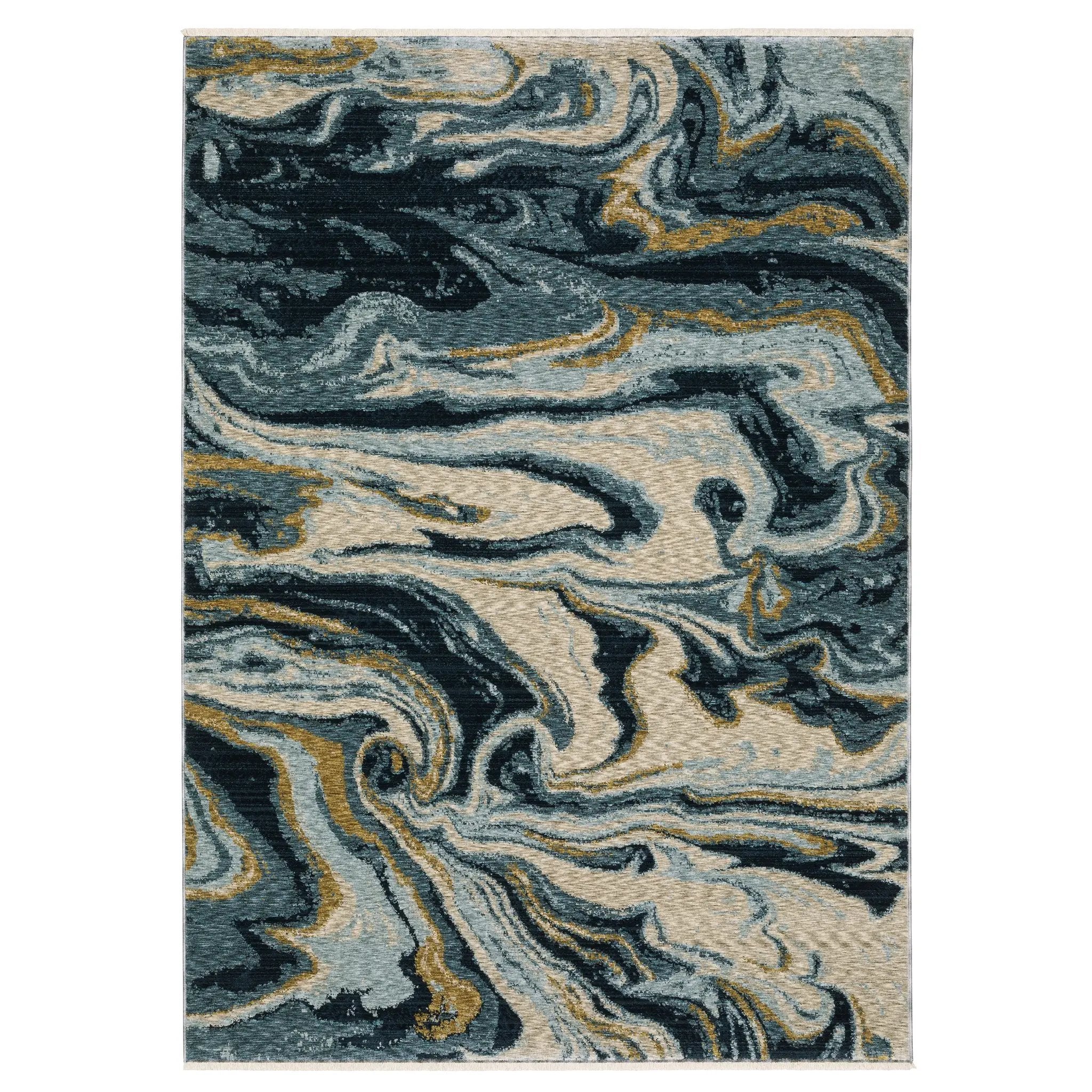 Capella CAP10 Navy Blue/ Teal Area Rug by Oriental Weavers