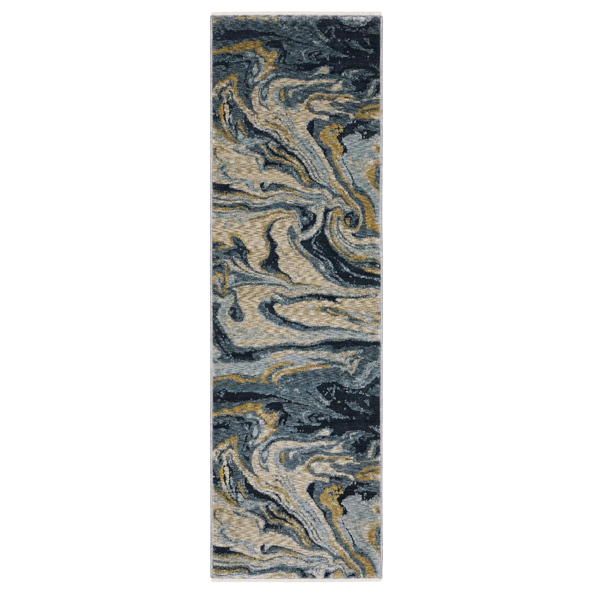 Capella CAP10 Navy Blue/ Teal Area Rug by Oriental Weavers