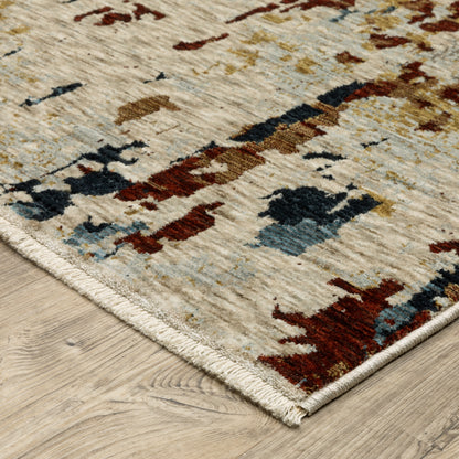 Oriental Weavers Capella CAP11 soft transitional rug featuring textured design in beige/ multi tones