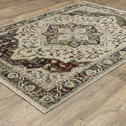 Oriental Weavers Capella CAP12 soft transitional rug featuring textured design in beige/ multi tones
