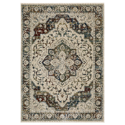 Oriental Weavers Capella CAP12 soft transitional rug featuring textured design in beige/ multi tones