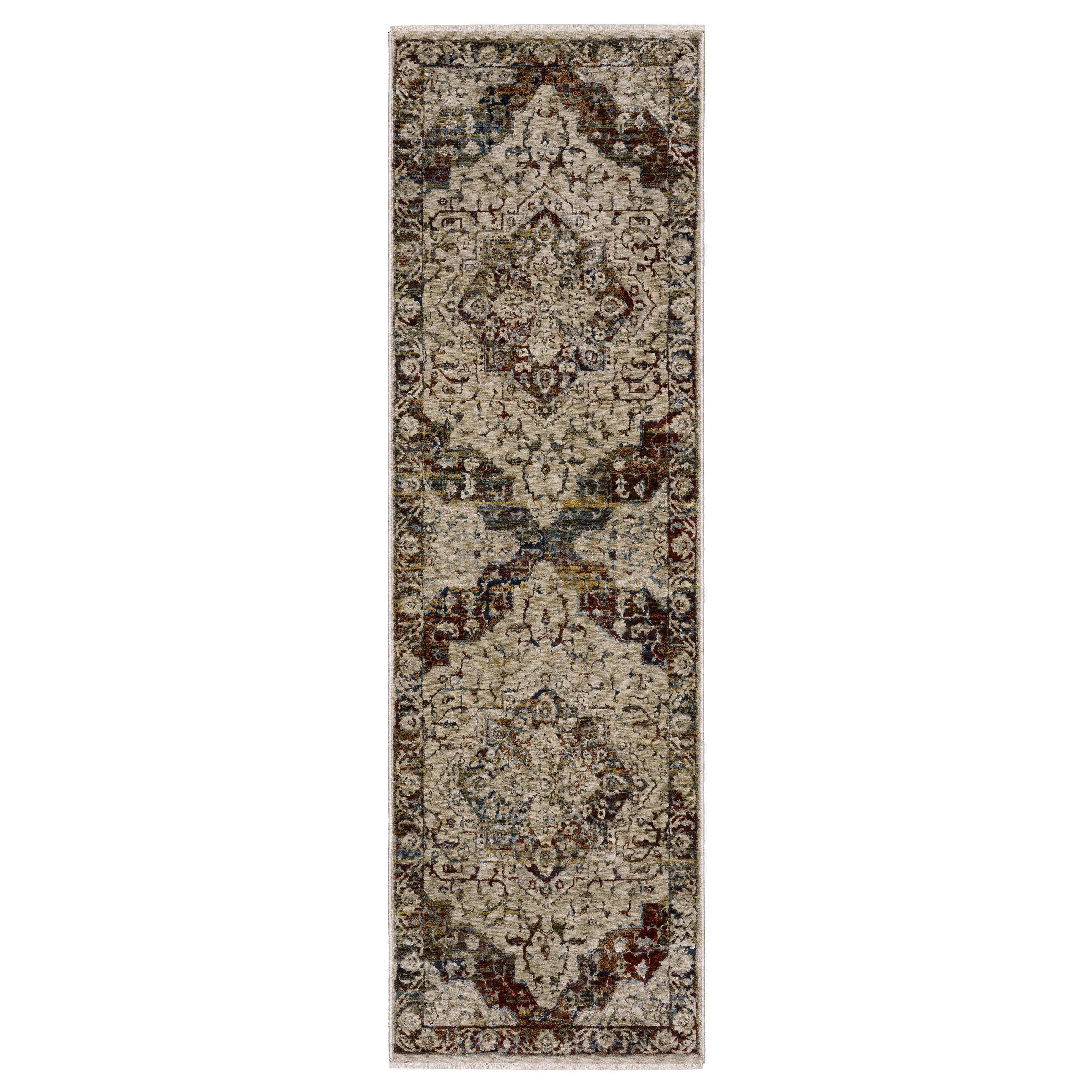 Oriental Weavers Capella CAP12 soft transitional rug featuring textured design in beige/ multi tones