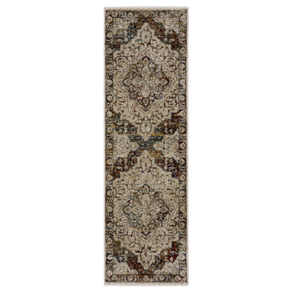 Oriental Weavers Capella CAP12 soft transitional rug featuring textured design in beige/ multi tones