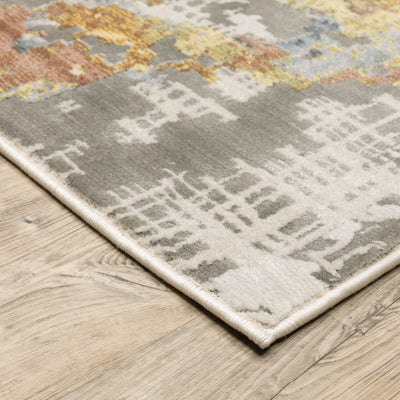 Oriental Weavers Caravan 1340W soft area rug featuring textured design in grey/ blue tones