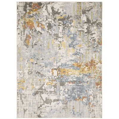Oriental Weavers Caravan 1340W soft area rug featuring textured design in grey/ blue tones